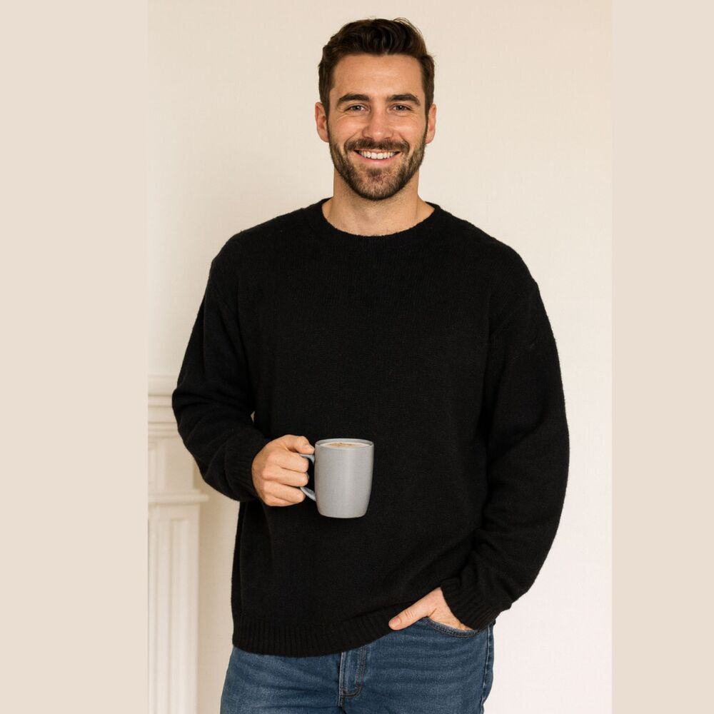 Unbranded Black Wool Blend Long Sleeve Sweater